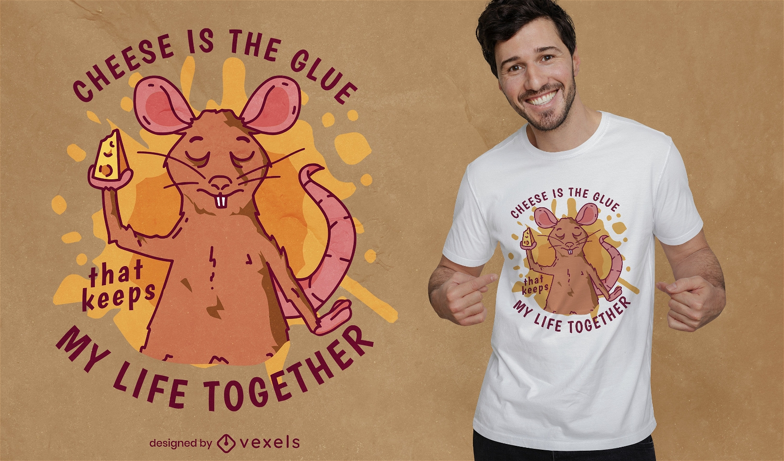 Cheese rat quote t-shirt design