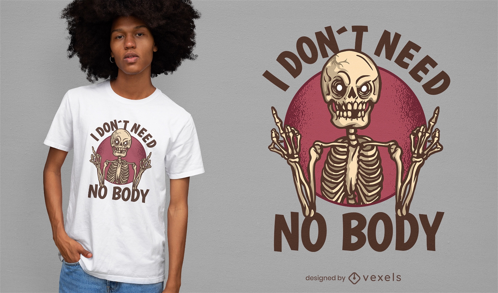 Sem design de t-shirt com esqueleto corporal