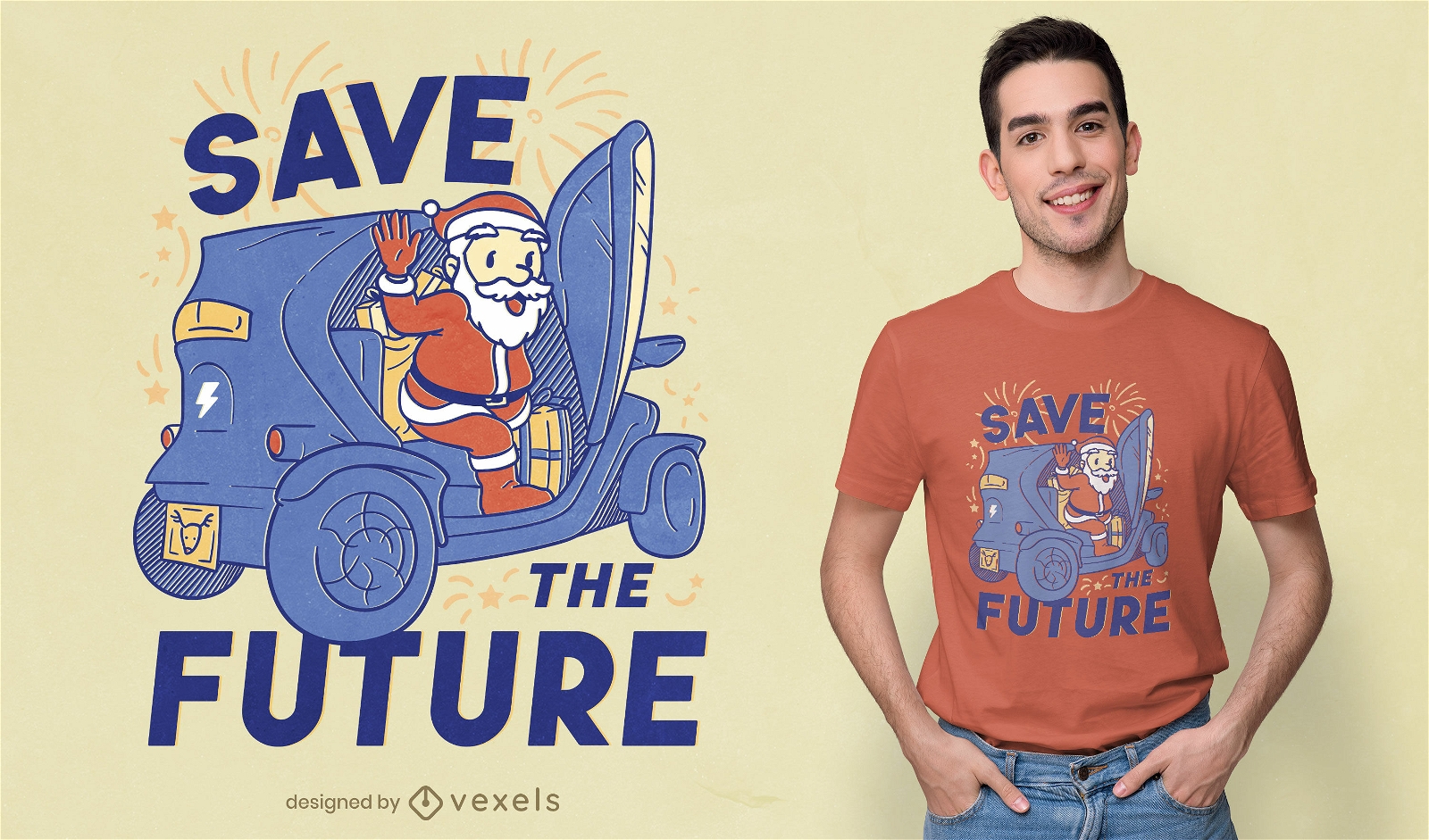 Salva el futuro dise?o de camiseta navide?a.