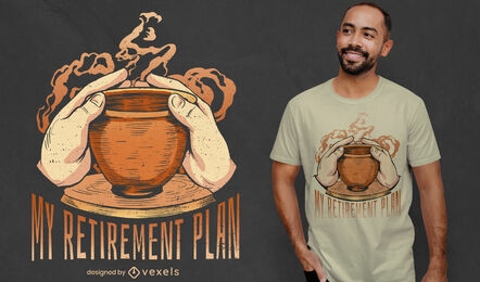 Diseño de camiseta de plan de jubilación de cerámica.