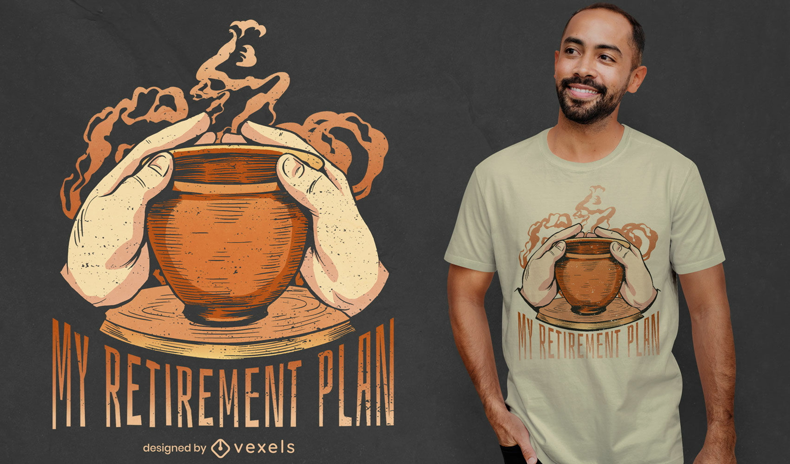 Design de camiseta do plano de aposentadoria de cerâmica