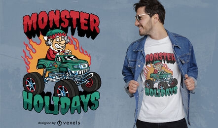 Design de camisetas de Natal Monster Holidays