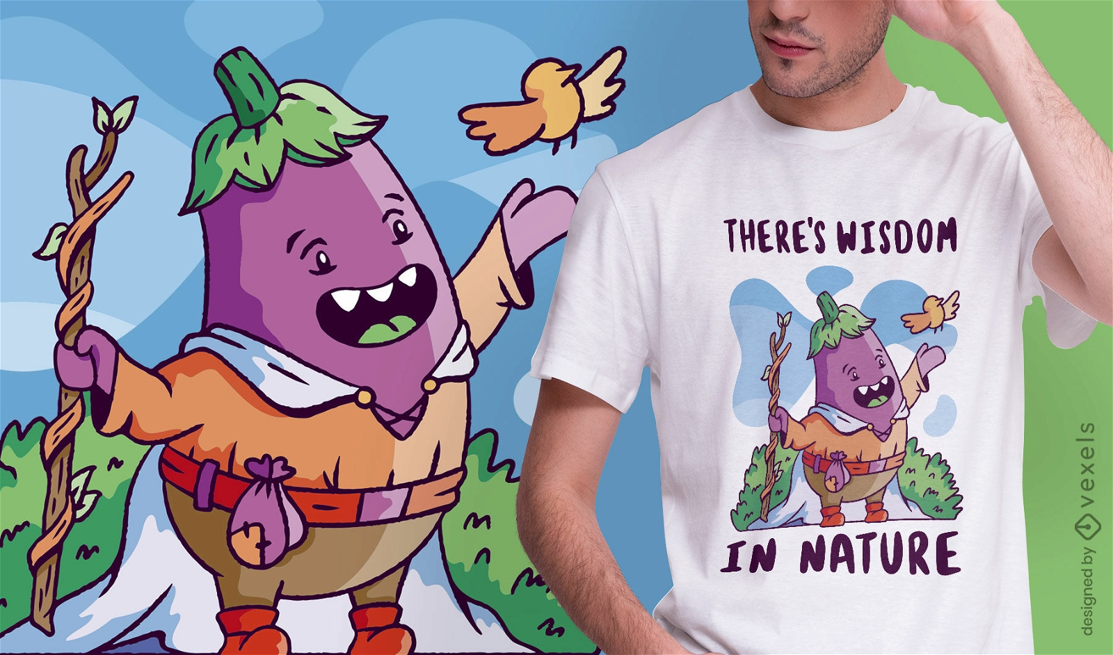 Medieval eggplant t-shirt design