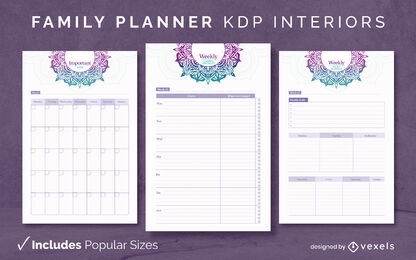 Wellness planner diary mandala KDP interior design