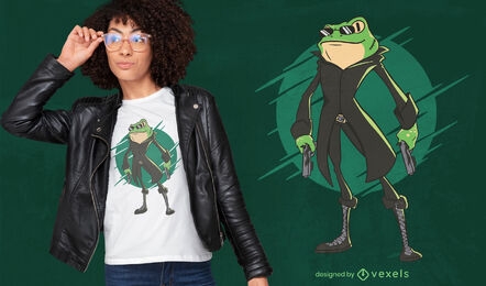 Fancy spy frog t-shirt design