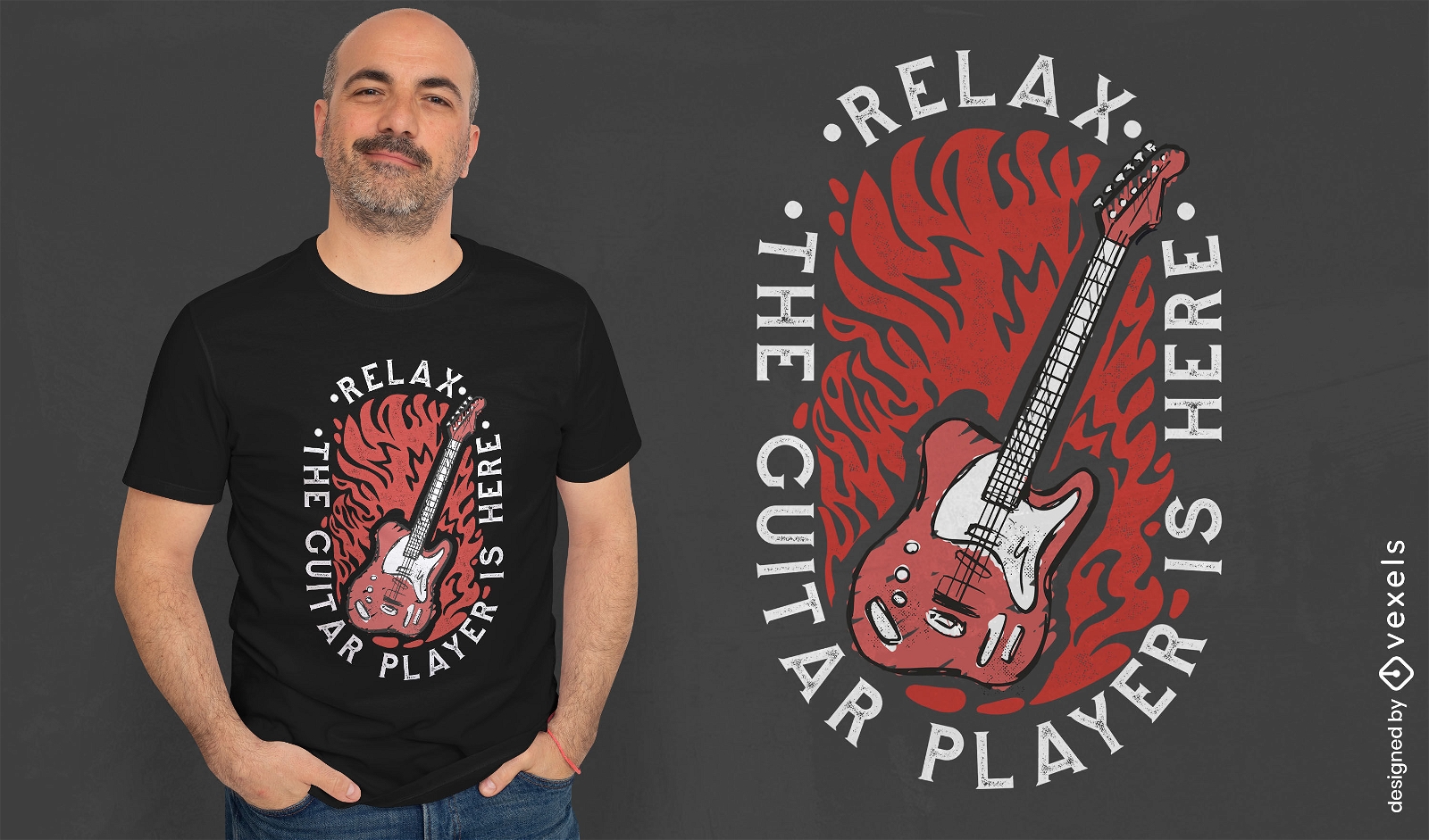 Electric guitar relax quote t-shirt design