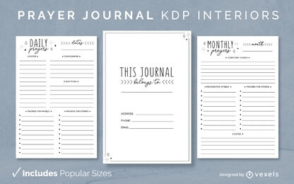 Prayer journal diary design template KDP
