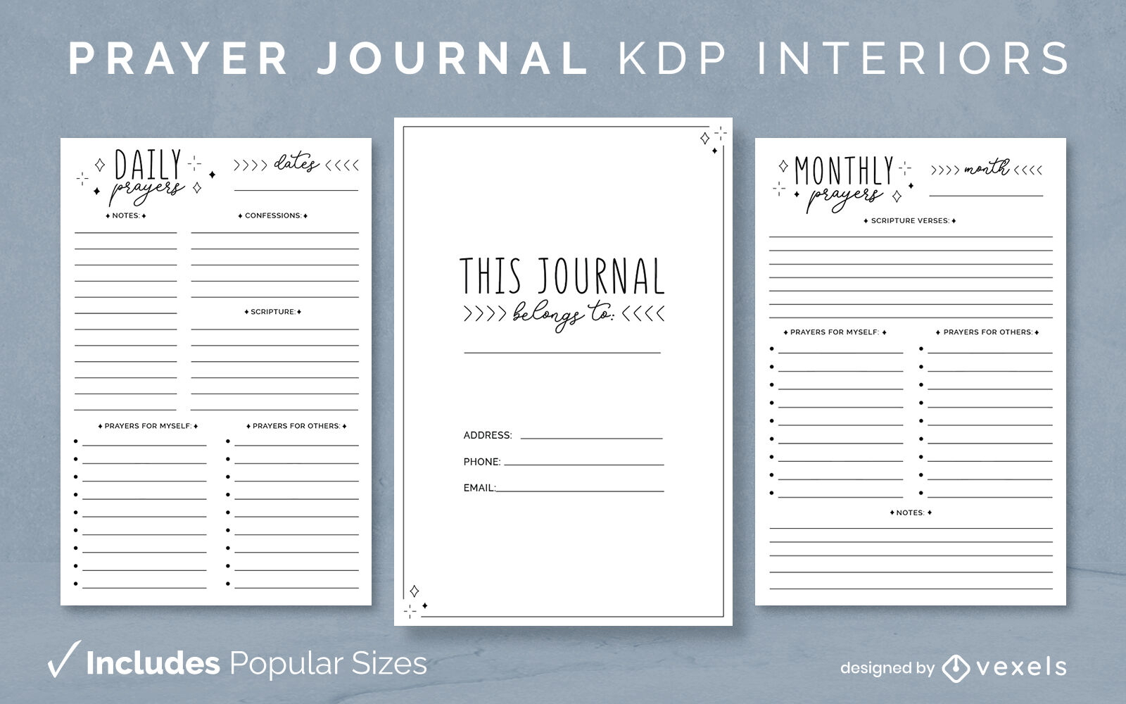 Prayer journal diary design template KDP