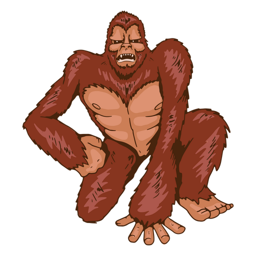 Sasquatch Big Foot angry character PNG Design
