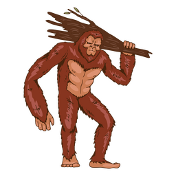 Sasquatch Big Foot Ast Charakter PNG-Design