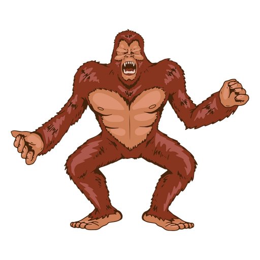 Personagem de grito do Pé Grande Sasquatch Desenho PNG