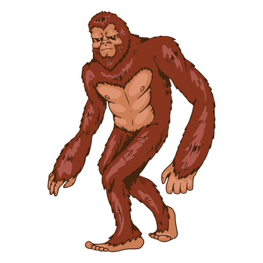 Personagem de caminhada do Pé Grande Sasquatch Desenho PNG