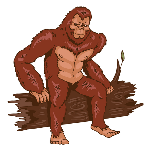 Personagem de log da árvore Sasquatch Desenho PNG