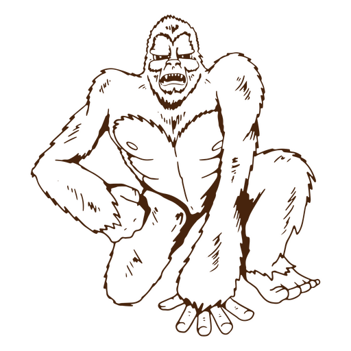 Sasquatch angry character PNG Design