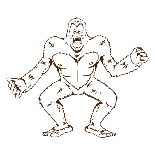 Personagem de grito de Sasquatch Desenho PNG