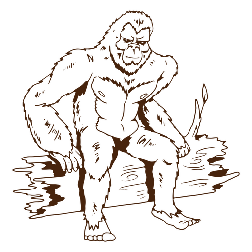 Sasquatch log character PNG Design