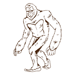 Sasquatch Walk-Charakter PNG-Design