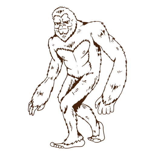 Sasquatch walk character PNG Design