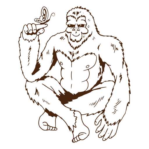 Personagem de borboleta Pé Grande Sasquatch Desenho PNG