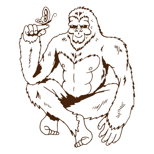 Sasquatch Big Foot butterfly character PNG Design