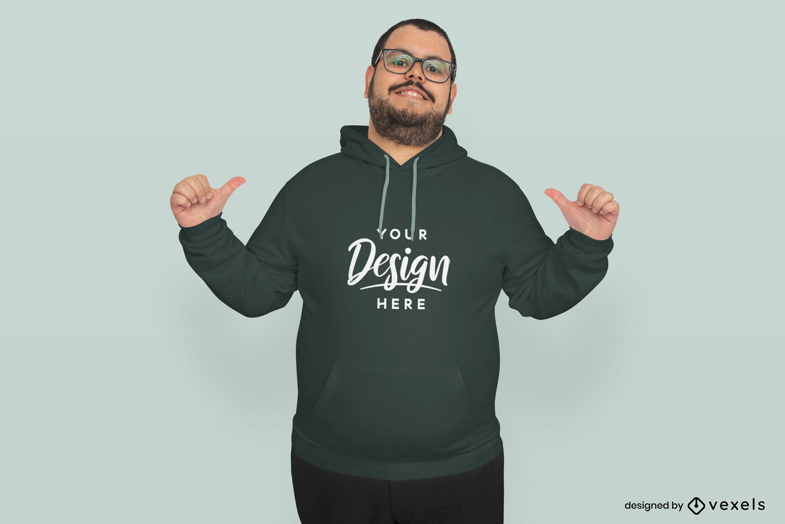 Maqueta de sudadera con capucha de fondo sólido de hombre