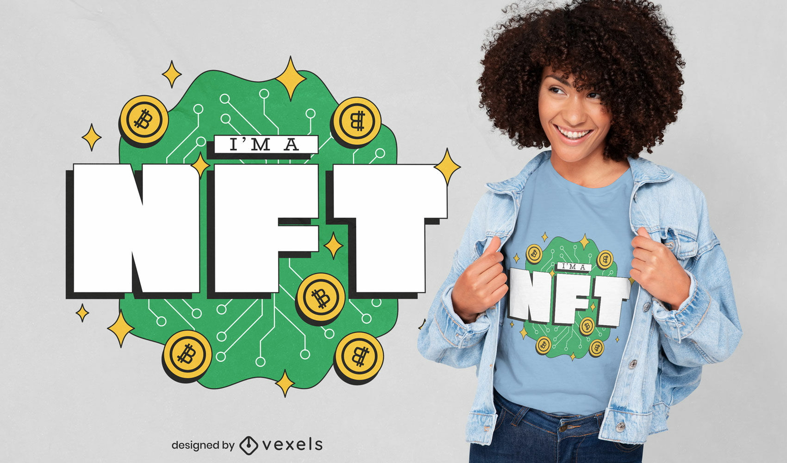 Design de camiseta com citação NFT