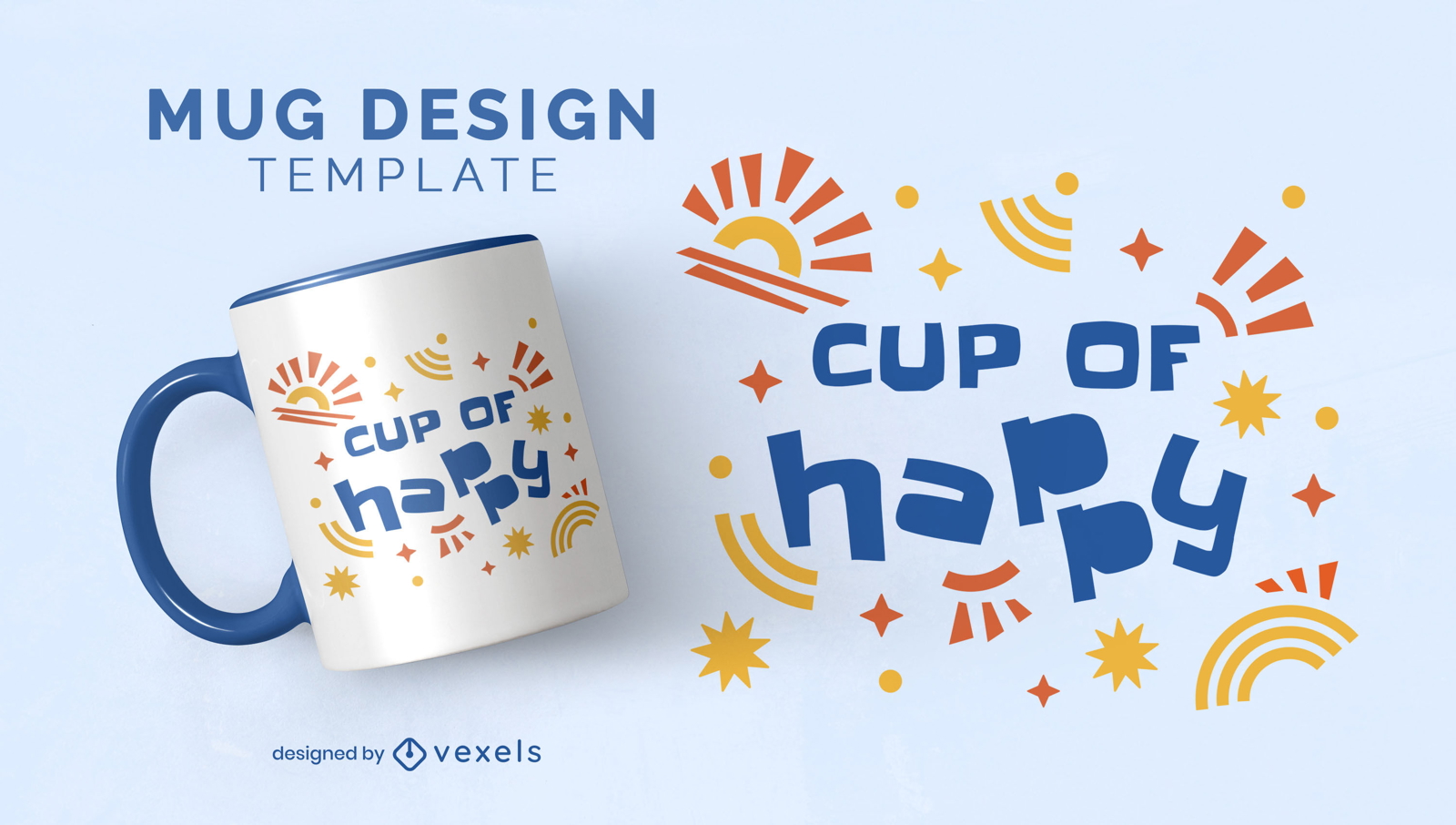 Cita feliz con diseño de taza de garabatos