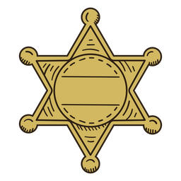 Cowboy Sheriff star badge PNG Design
