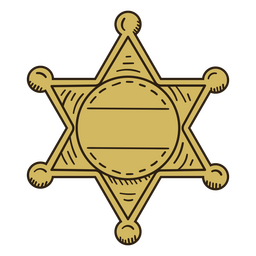 Distintivo de estrela do xerife de cowboy Desenho PNG