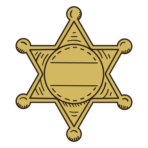 Distintivo de estrela do xerife de cowboy Desenho PNG
