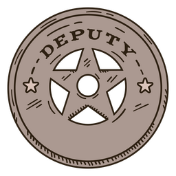 Rundes Abzeichen des stellvertretenden Sheriffs PNG-Design