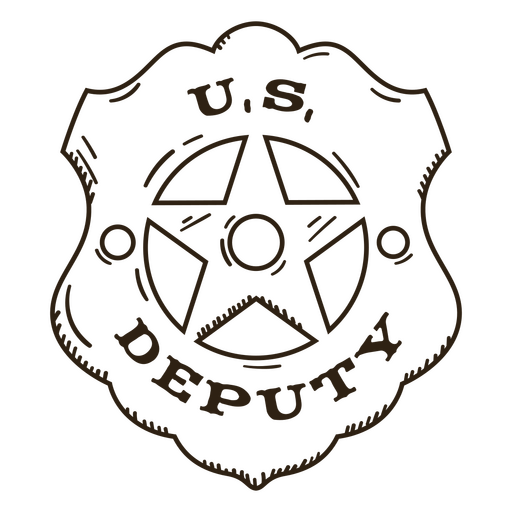 Trazo de insignia de diputado de EE. UU. Diseño PNG