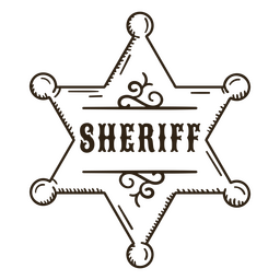 Sheriff-Wild-West-Abzeichen PNG-Design
