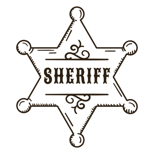 Insignia del salvaje oeste del sheriff Diseño PNG