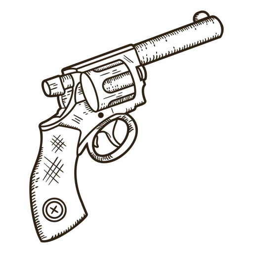 Wild West Old Gun Stroke PNG & SVG Design For T-Shirts