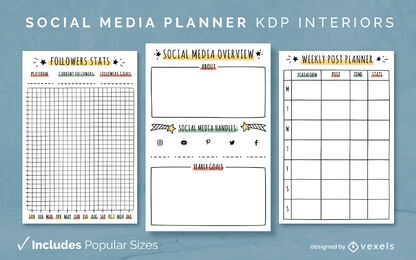 Plantilla de planificador de redes sociales KDP