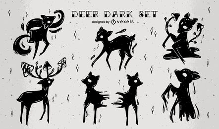 Conjunto de caracteres de ciervo oscuro