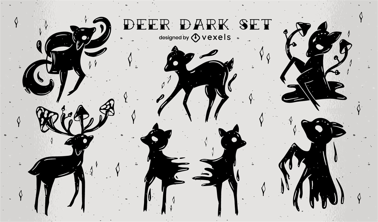 Dark deer character set