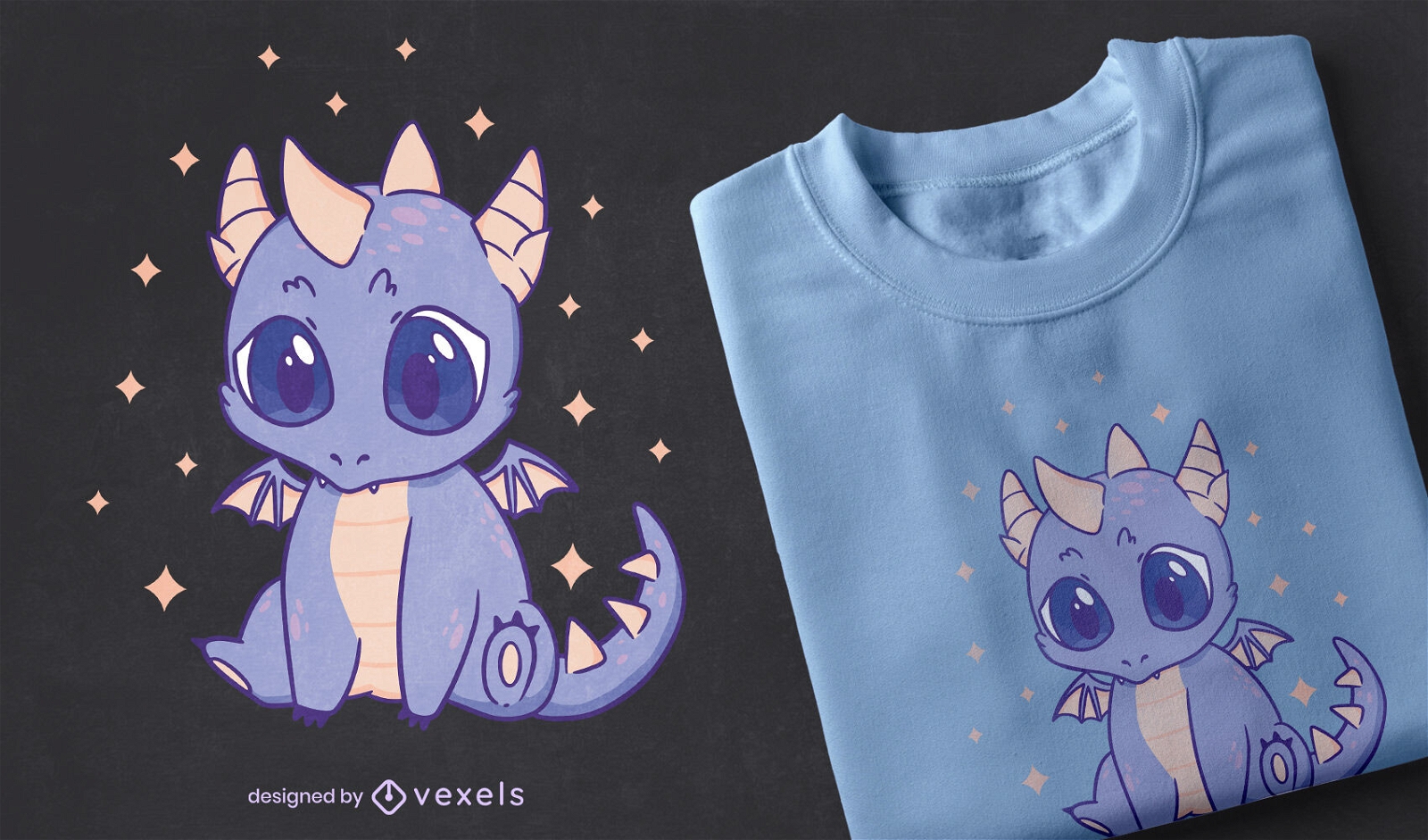 Kawaii baby dragon t-shirt design