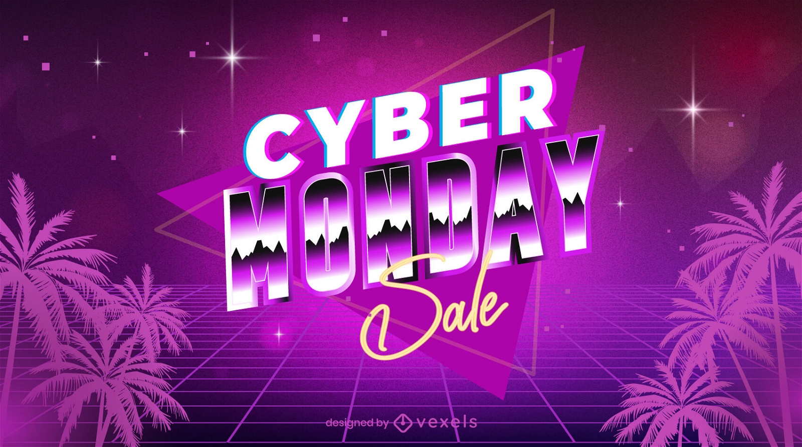 Cyber Monday sale illustration design