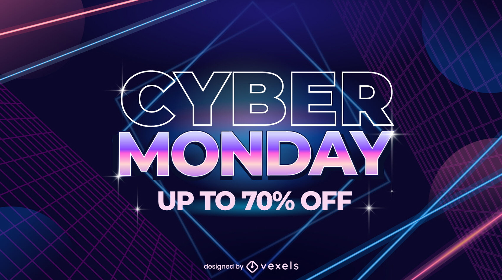 Desenho de ilustração de banner da Cyber Monday