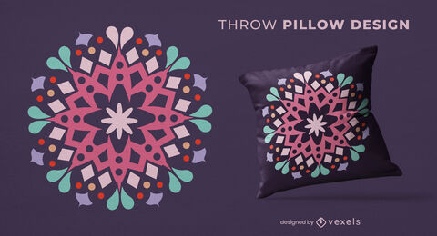 Pastel mandala throw pillow design