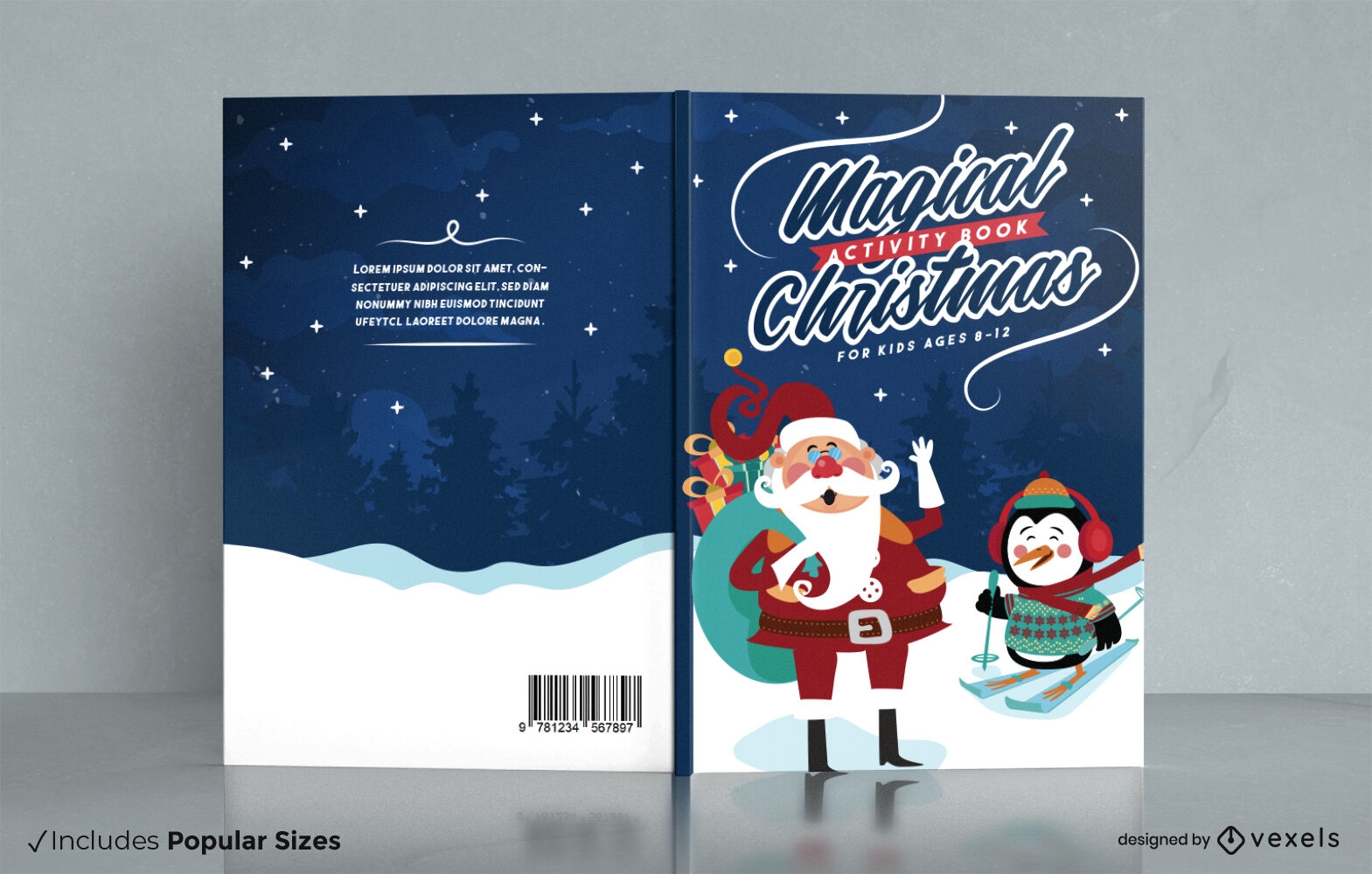 Design de capa de livro de atividades de Natal m?gicas