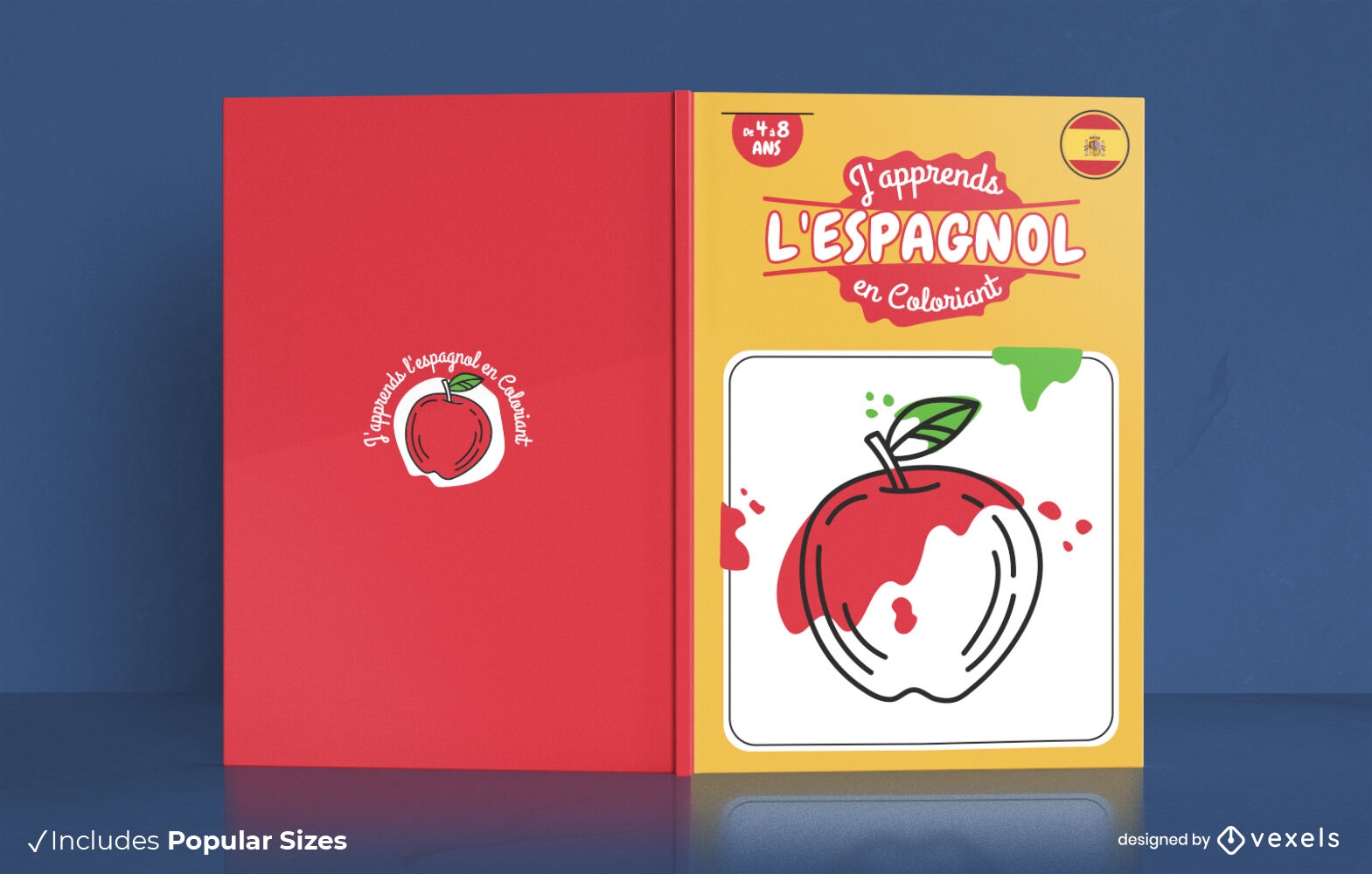 Diseño de portada de libro de lecciones de español