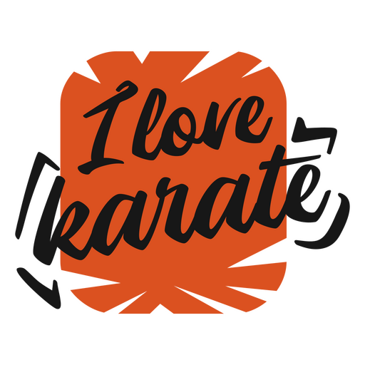 I Love Karate badge PNG Design