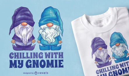 Relaxando com o design da minha camiseta gnomo