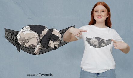 Diseño de camiseta para dormir perro cocker spaniel.