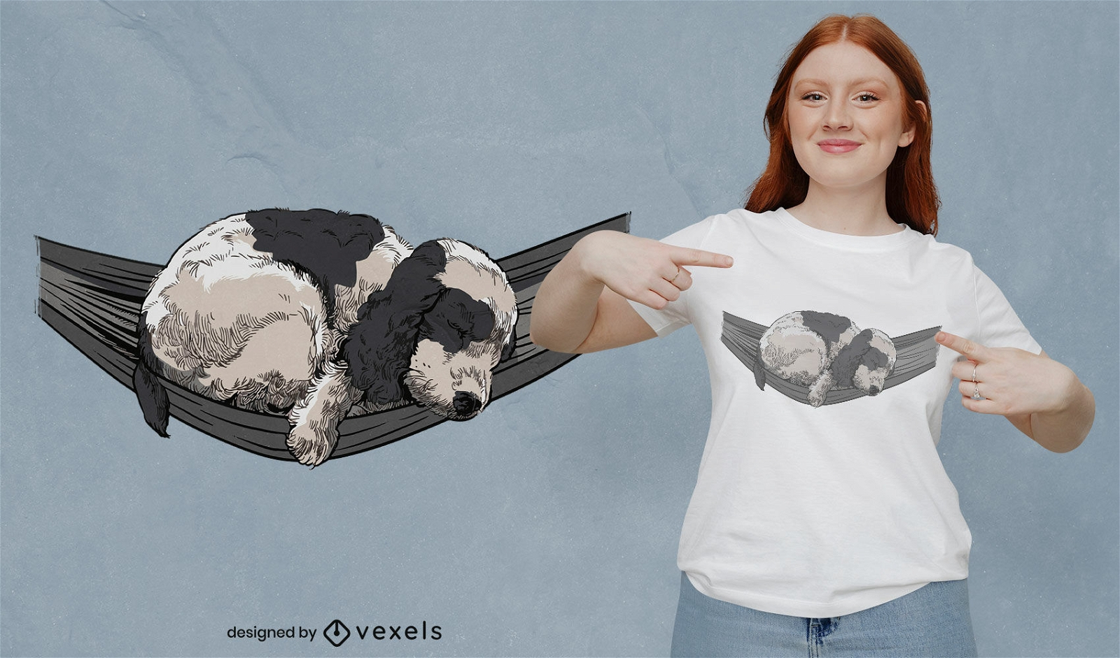 Design de camiseta para cachorro cocker spaniel dormindo