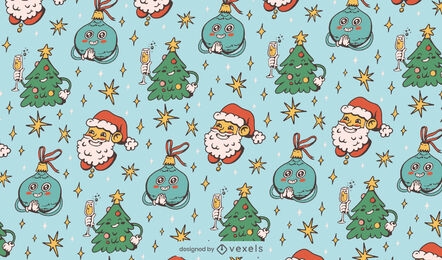 Diseño de patrón de vacaciones de Navidad Santa Claus