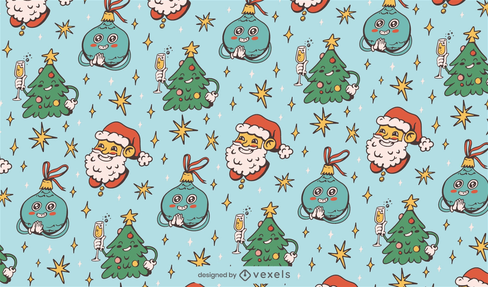 Christmas holiday Santa Claus pattern design